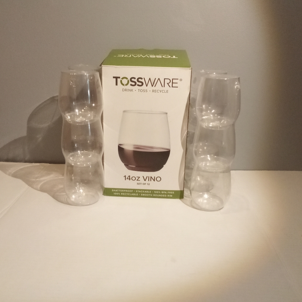 Tossware wine glasses